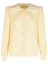Alessandra Rich Polka Dot Shirt In Cream