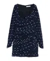 Alessandra Rich Polka-dot Bow Mini Dress In Blue