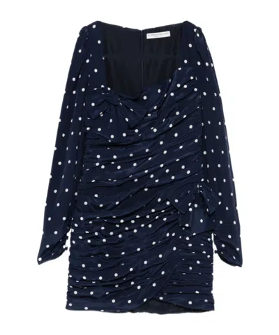 ALESSANDRA RICH POLKA-DOT BOW MINI DRESS