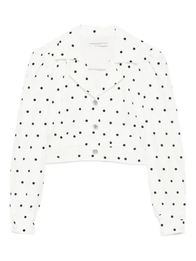 Alessandra Rich Polka-dot Buttoned Jacket In White