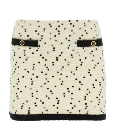ALESSANDRA RICH BOUCLÉ WOOL-BLEND MINISKIRT