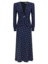 Alessandra Rich Polka Dot Dress In Blue