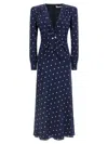Alessandra Rich Polka Dot Dress In Blue
