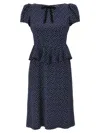 Alessandra Rich Bow-detailed Ruffled Polka-dot Silk Midi Dress