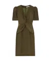Alessandra Rich Polka-dot Silk Midi Dress In Green