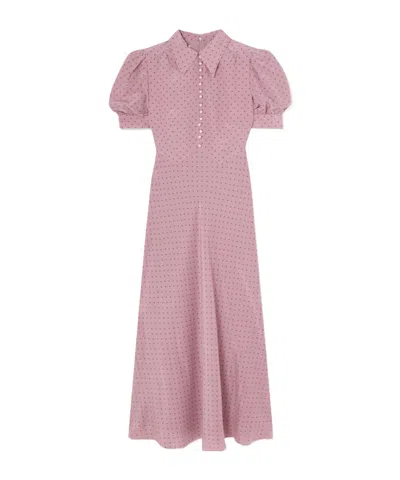 Alessandra Rich Polka Dot Dress In Pink