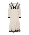 Alessandra Rich Polka Dot Dress With Lace Trim In Multi