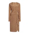 Alessandra Rich Polka Dot Dress With Volant In Brown