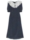 Alessandra Rich Polka-dot Dress In Blue