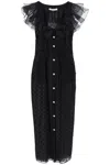 ALESSANDRA RICH POLKA DOT MIDI DRESS IN GE