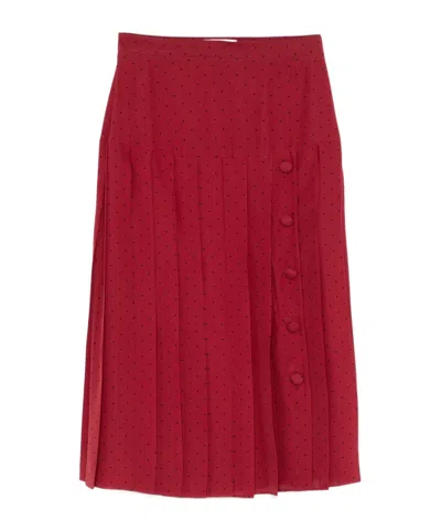 ALESSANDRA RICH POLKA-DOT MIDI SKIRT