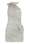 Alessandra Rich Mini Dress With Bow And Polka Dots In White