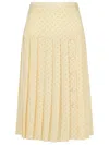 Alessandra Rich Skirt With Flattering Pleated Design In Neutrals