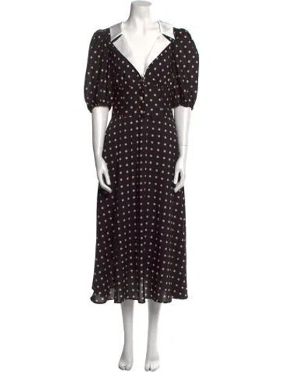 Pre-owned Alessandra Rich Polka Dot Print Long Dress In Black