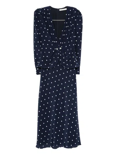 Alessandra Rich Polka Dot-print Midi Dress