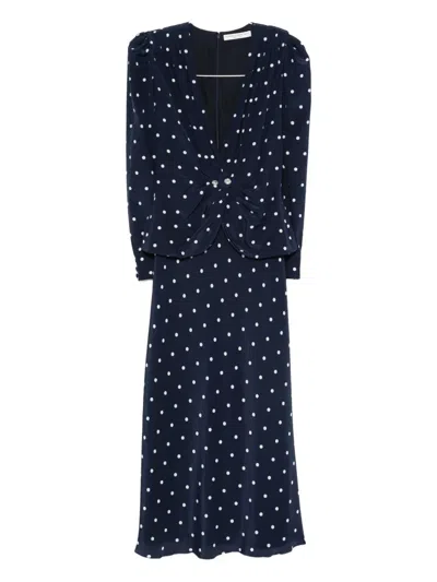 Alessandra Rich Polka Dot-print Midi Dress