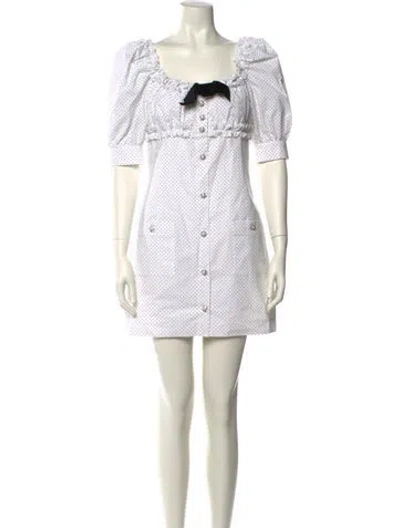 Pre-owned Alessandra Rich Polka Dot Print Mini Dress In White
