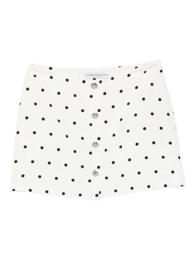 ALESSANDRA RICH POLKA DOT-PRINT MINISKIRT - WOMEN'S - POLYESTER/SILK