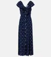 Alessandra Rich Polka-dot Ruffled Dress In Blue