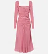 Alessandra Rich Polka-dot Midi Dress In Pink