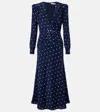 Alessandra Rich Polka Dot Dress In Blue