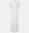 Alessandra Rich Polka-dot Silk Midi Dress In White