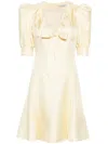 Shop Alessandra Rich Polka Dot Silk Mini Dress - Women's - Cupro/silk/polyamide In Gelb