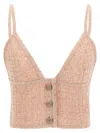 Alessandra Rich Sequin-embellished Wool Blend Tank Top In Pink