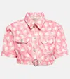 Alessandra Rich Printed Cropped Jacket In Pink