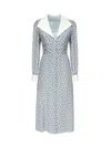 Alessandra Rich Printed Dress With Roses In Pale Blue