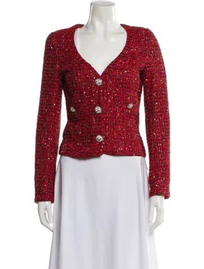 Pre-owned Alessandra Rich Printed Evening Jacket In Red