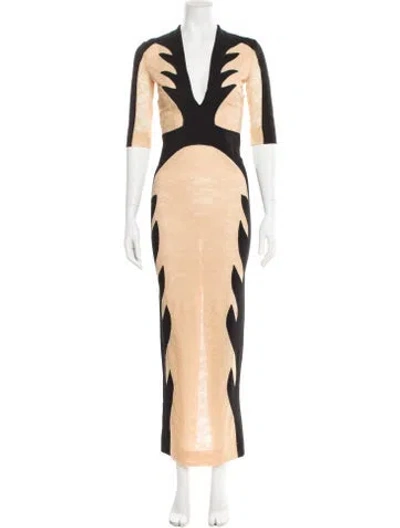 Pre-owned Alessandra Rich Printed Long Dress In Black