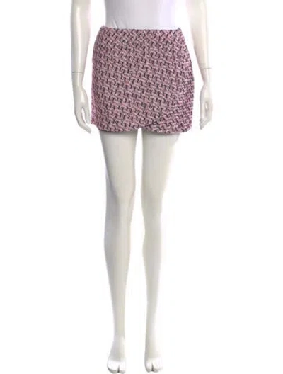Pre-owned Alessandra Rich Printed Mini Skirt In Pink