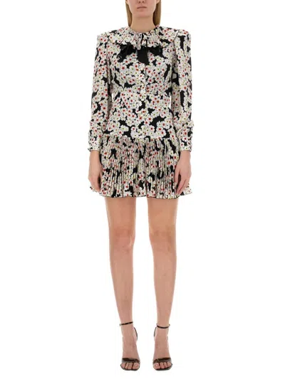 Alessandra Rich Printed Silk Mini Dress