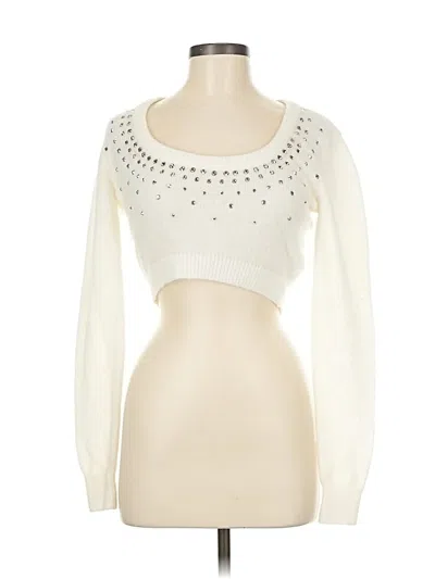 Alessandra Rich Pullover Sweater In White