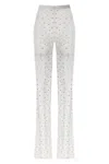 Alessandra Rich Rhinestone Lace Flared Leggings