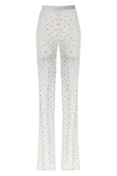 ALESSANDRA RICH ALESSANDRA RICH RHINESTONE LACE LEGGINGS