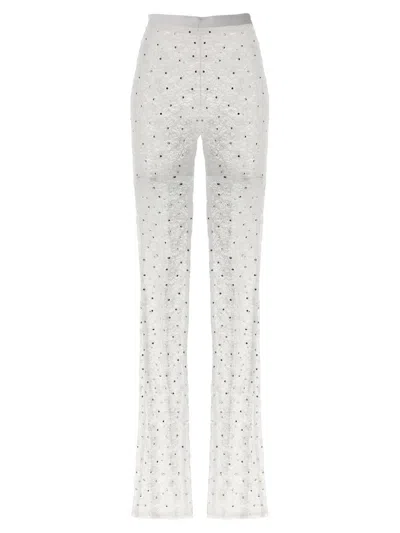 Alessandra Rich Rhinestone Lace Leggings