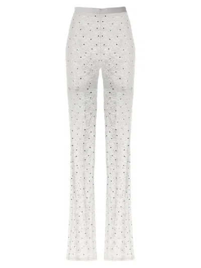 Alessandra Rich Rhinestone Lace Leggings