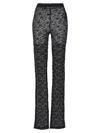 Alessandra Rich Sheer Lace Floral Pattern High Rise Leggings In Black