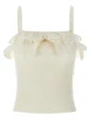Alessandra Rich Ruffle Top Tops White In Neutral