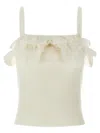 Alessandra Rich Ruffle Top Tops White In Neutral