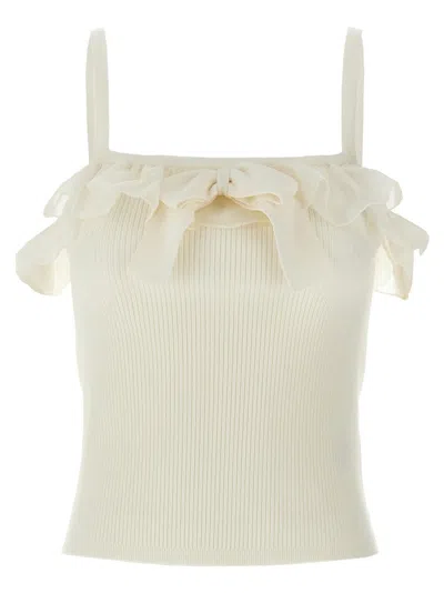 ALESSANDRA RICH RIBBED CROP TOP WITH SQUARE NECKLINE