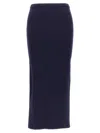 Alessandra Rich Knitted Pencil Skirt In Blue