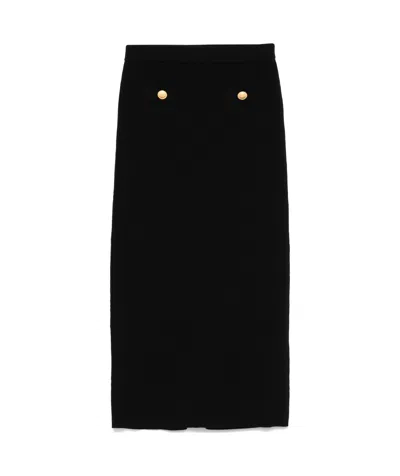 ALESSANDRA RICH ALESSANDRA RICH REAR SLIT RIBBED MIDI SKIRT