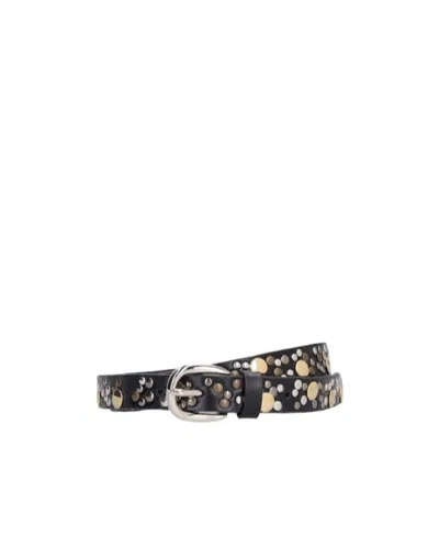 Alessandra Rich Rivet Design Belt In Black