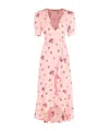 Alessandra Rich Floral Midi Dress In Pink