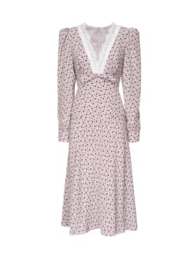 ALESSANDRA RICH ROSE PRINT DRESS