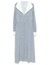 Alessandra Rich Rose-print Midi Dress In Blau