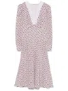 Alessandra Rich Rose-print Midi Dress In Violett
